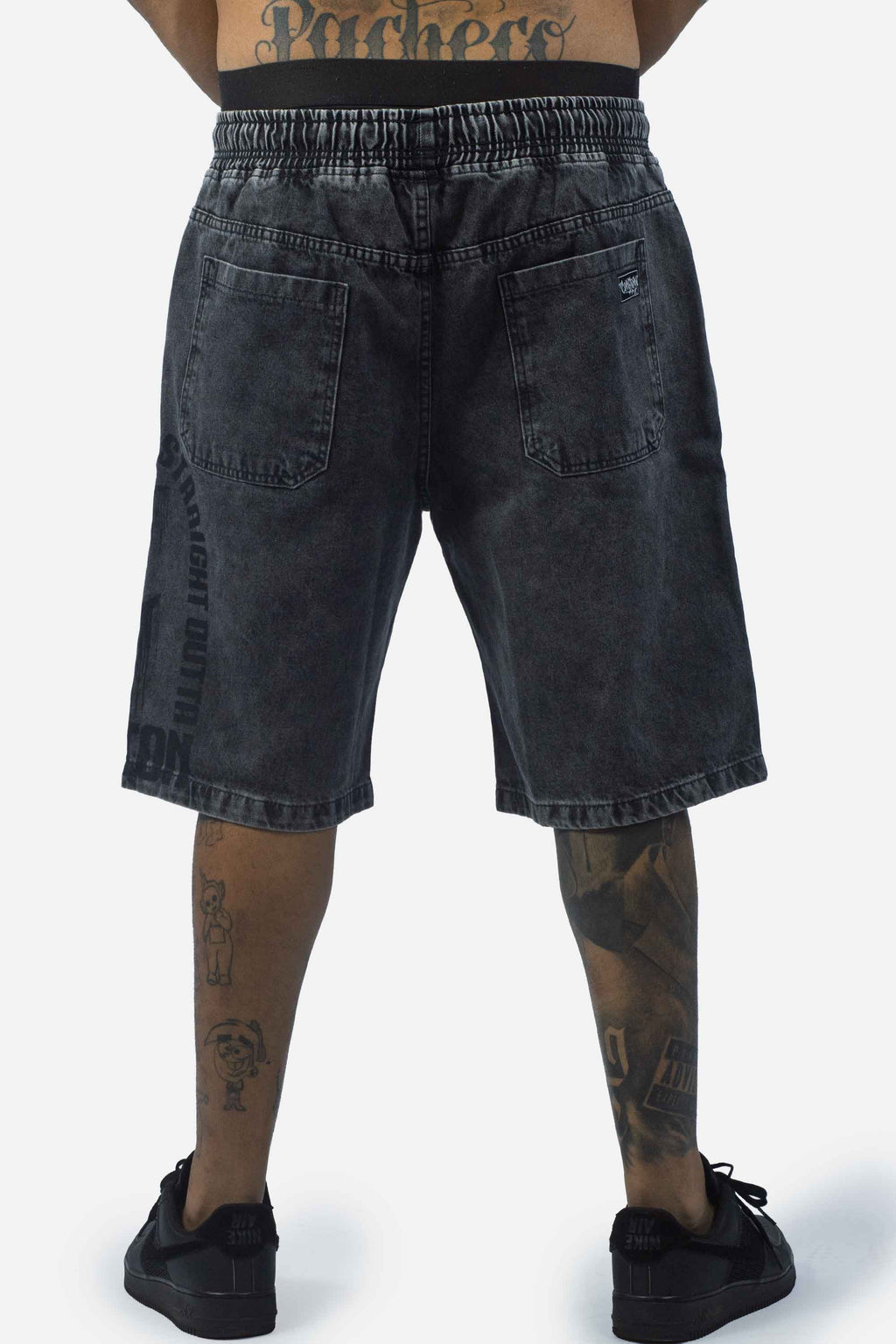 Bermuda Jeans Compton  Elástico Chanfro Marmorizada