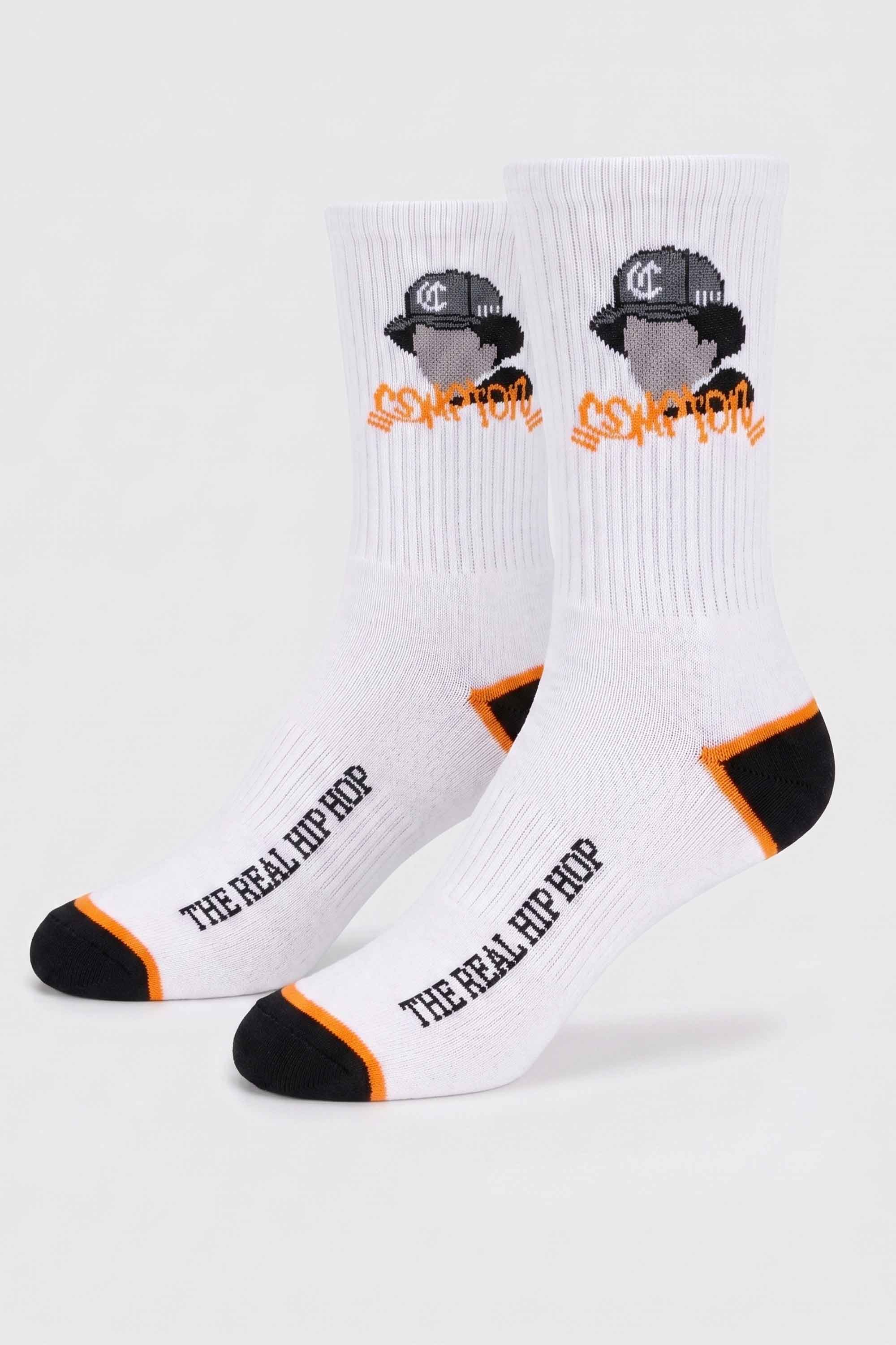 Meia Cano Alto Collab Starter x Compton Real Hip Hop Branca