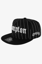 Boné Compton Aba Reta Classic Pinstripe Preto