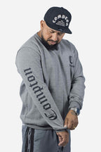 Moletom Compton Careca Logo Cinza