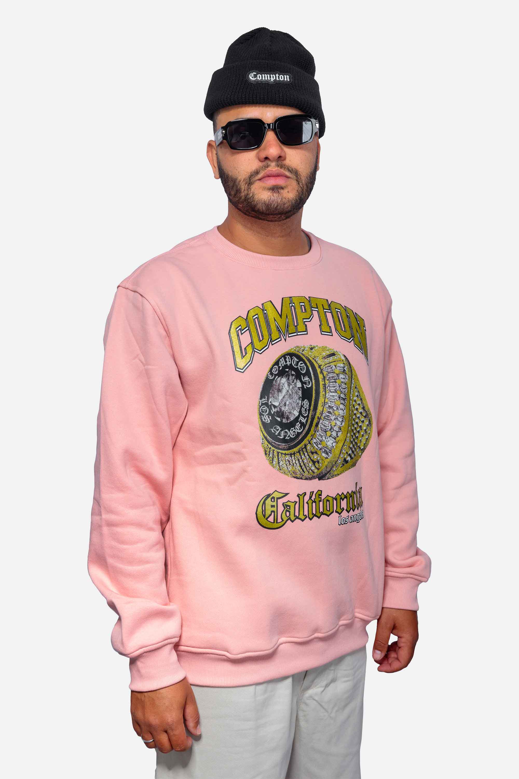 Moletom Compton Careca Champion Ring Rosa