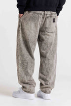 Calça Jeans Baggy Compton Thigh Cross Marmorizada