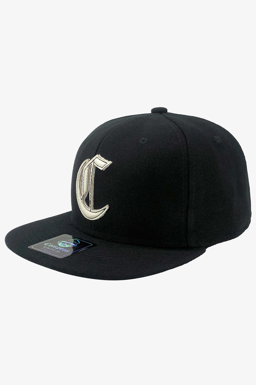 Boné Compton Aba Reta Snapback Logo Corte Laser Preto