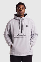 Jaqueta Compton Corta Vento Anorak Vira Bolsa Cinza