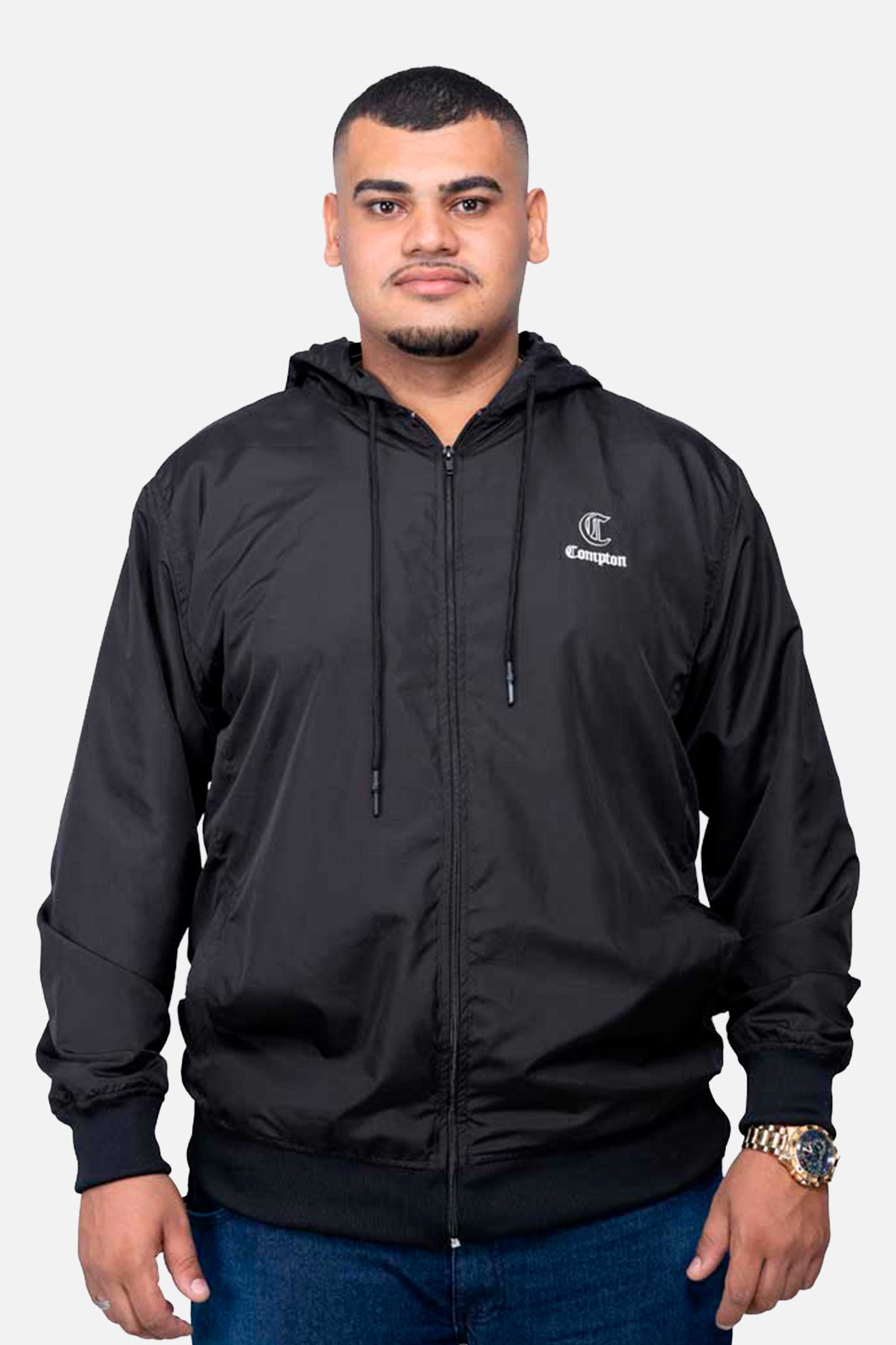 Jaqueta Compton Corta Vento Ziper Extra Preta