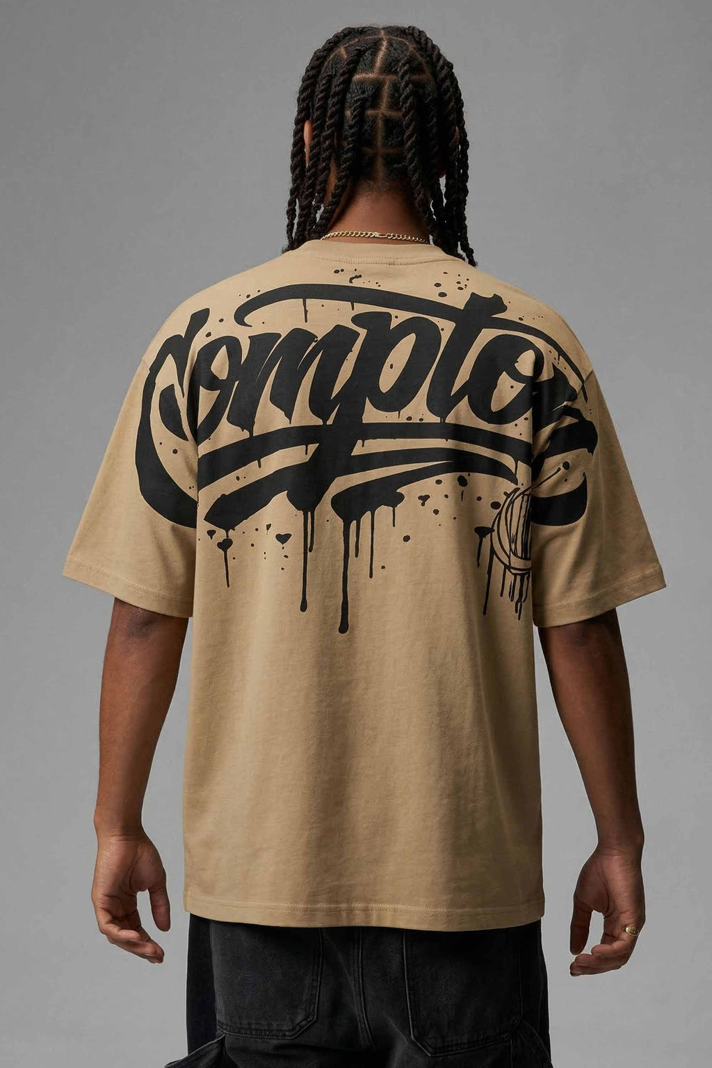 Camiseta Compton Oversized Drained Caqui