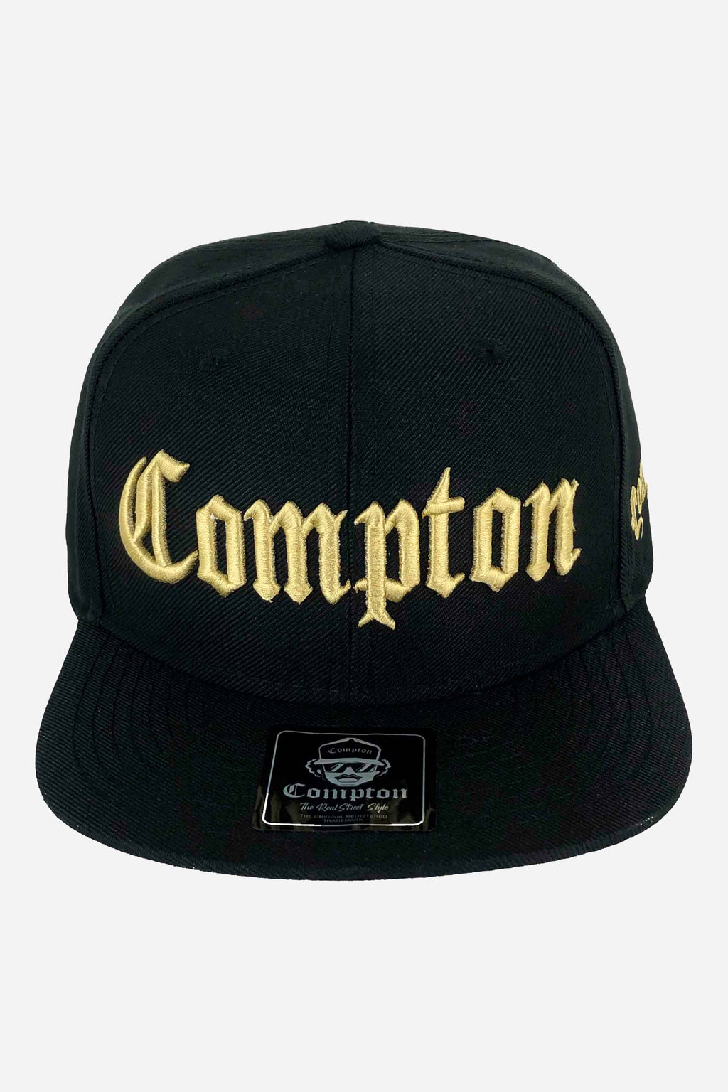 Boné Aba Reta Compton Classic Preto Bordado Dourado