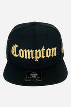 Boné Aba Reta Compton Classic Preto Bordado Dourado