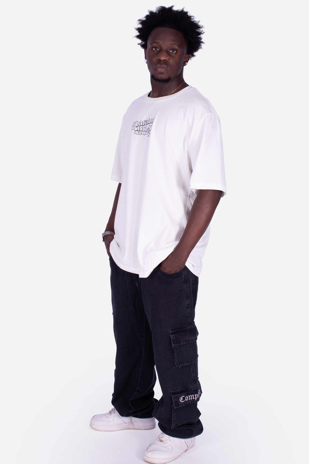 Calça Jeans Cargo Compton Black Four Pocket