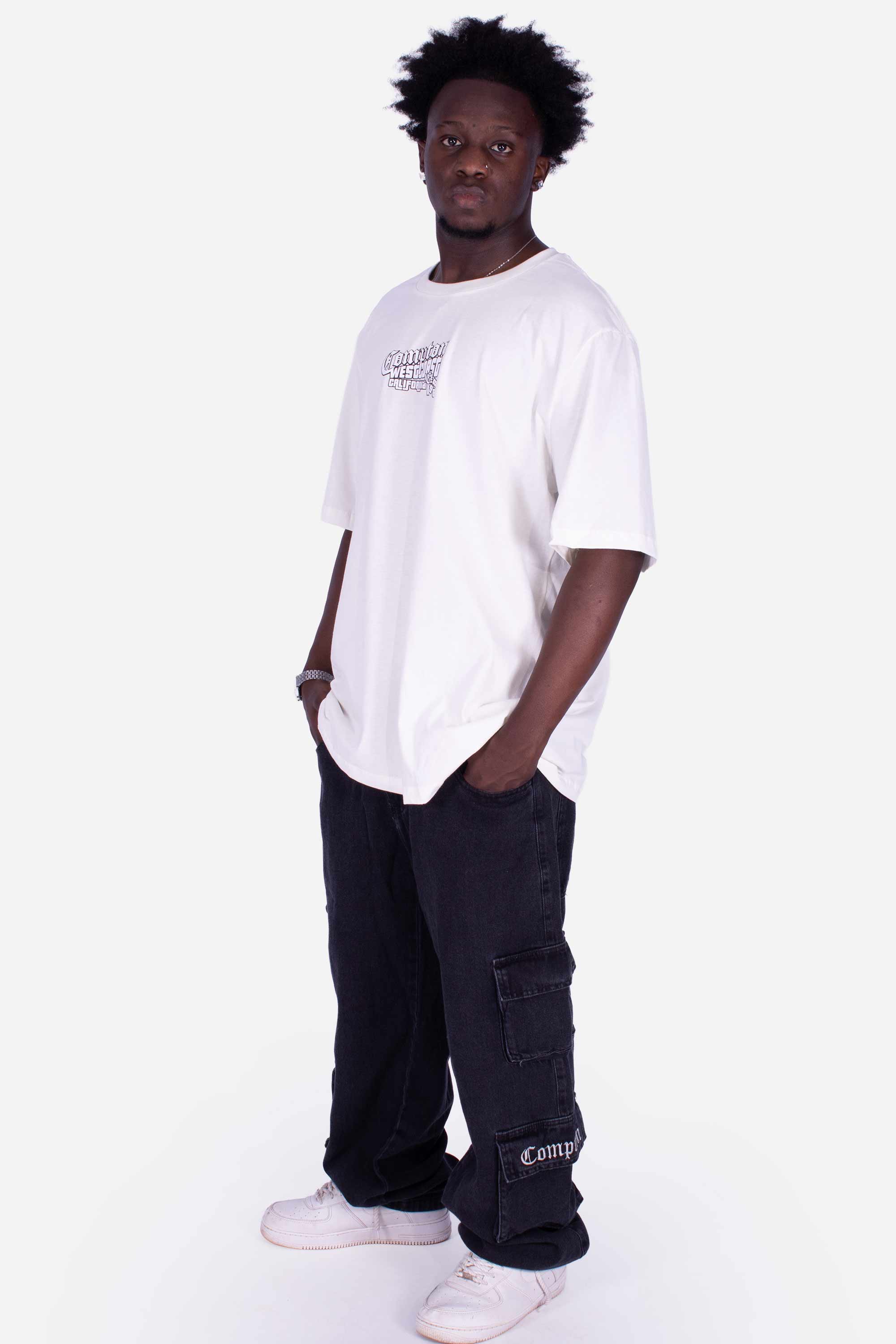 Calça Jeans Cargo Compton Black Four Pocket