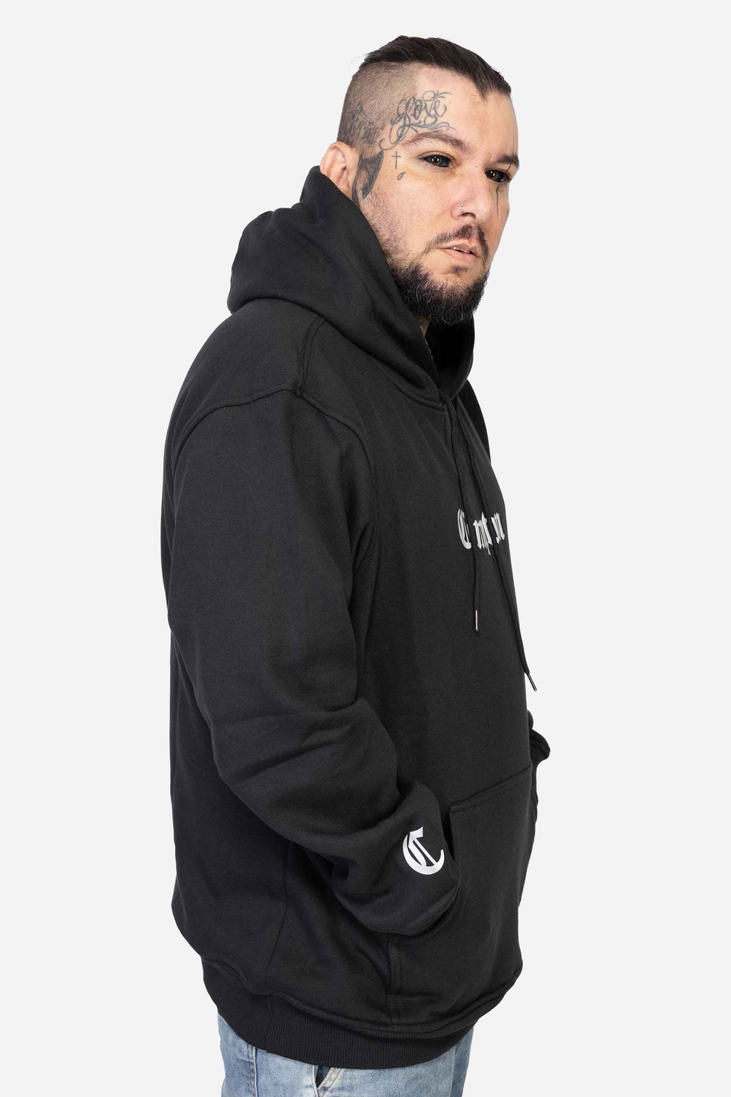 Moletom Compton Canguru Logo Refletivo Preto