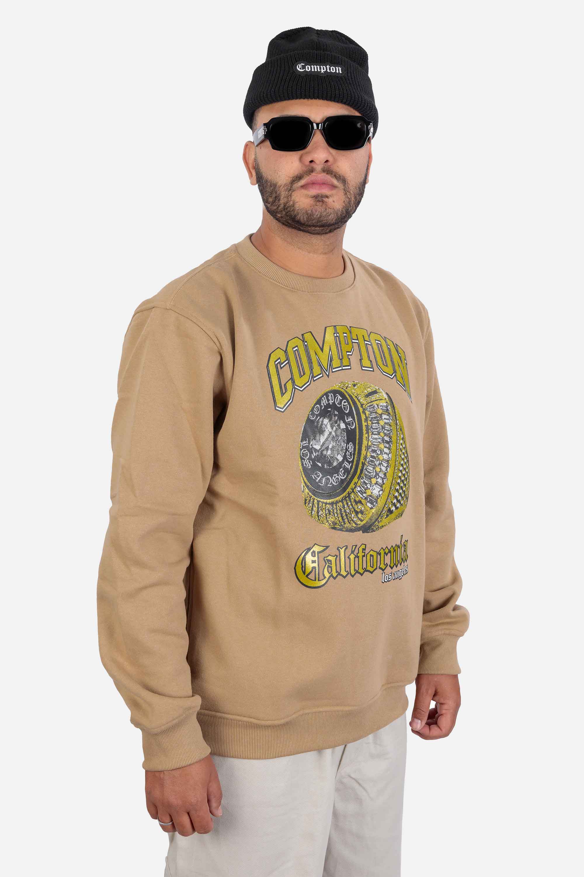 Moletom Compton Careca Champion Ring Caqui