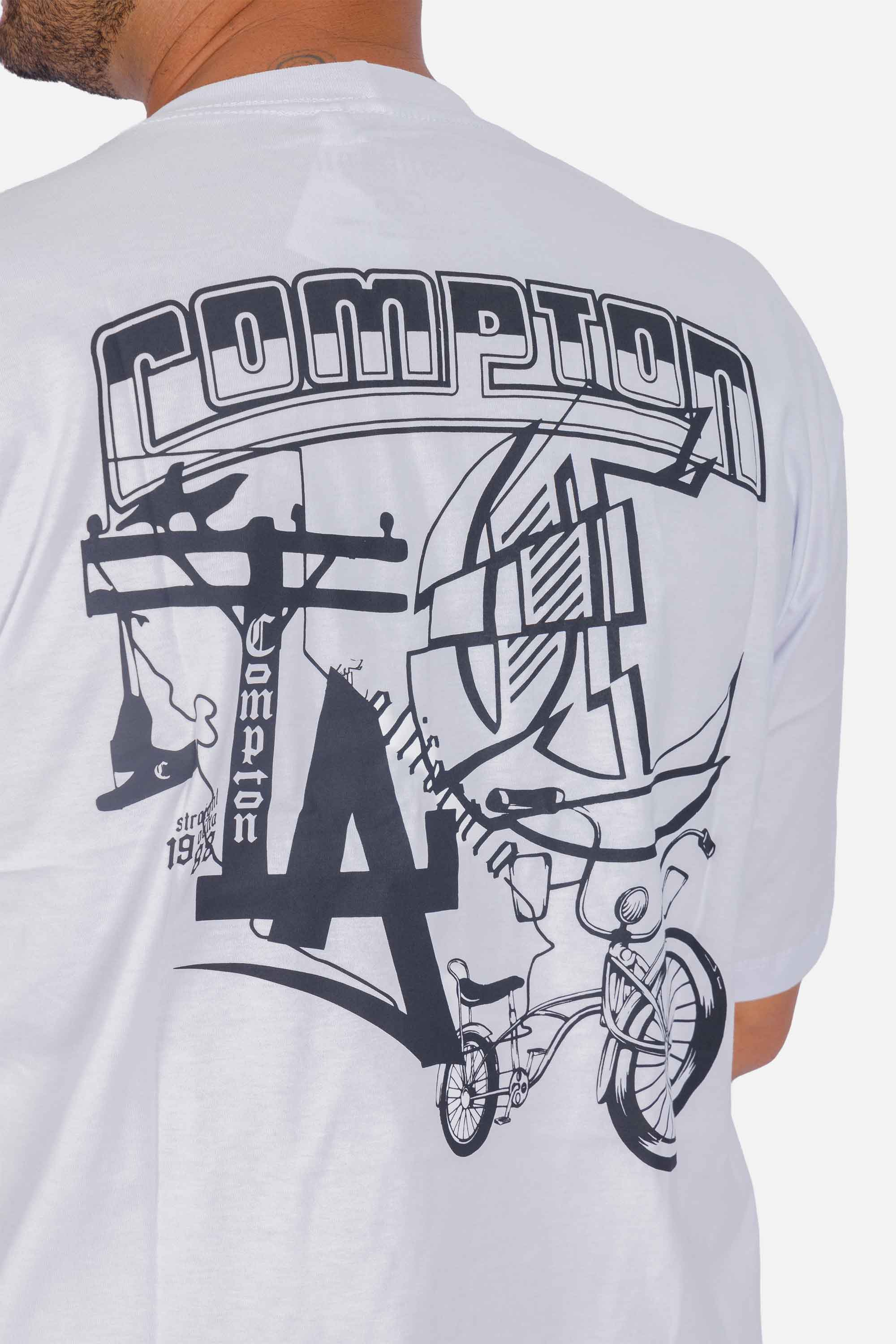 Camiseta Compton Oversized Lowbike Legacy Branco