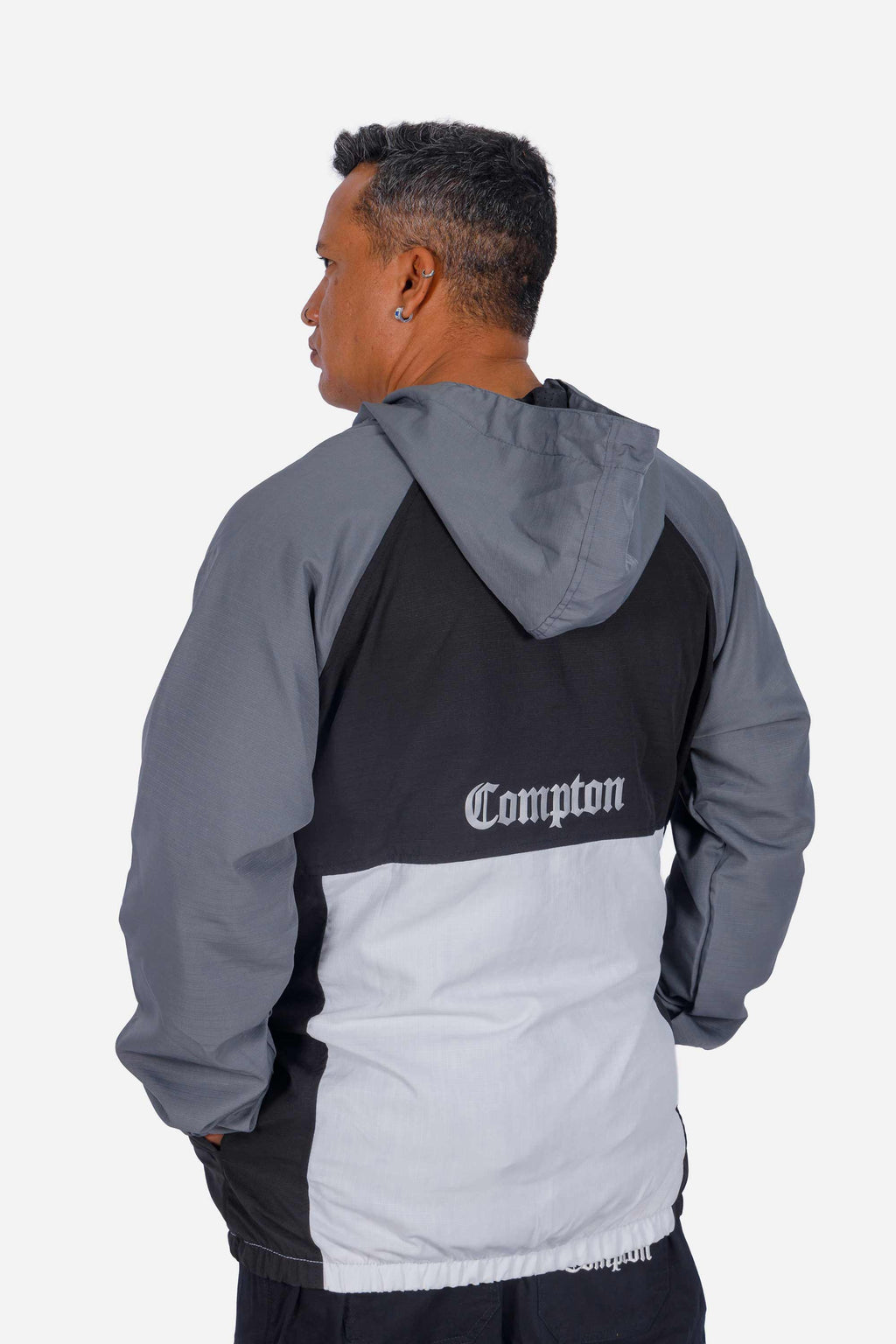 Jaqueta Compton Corta Vento Logo Refletivo Cinza