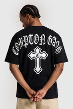 Camiseta Compton Oversized Gang Cross Preto