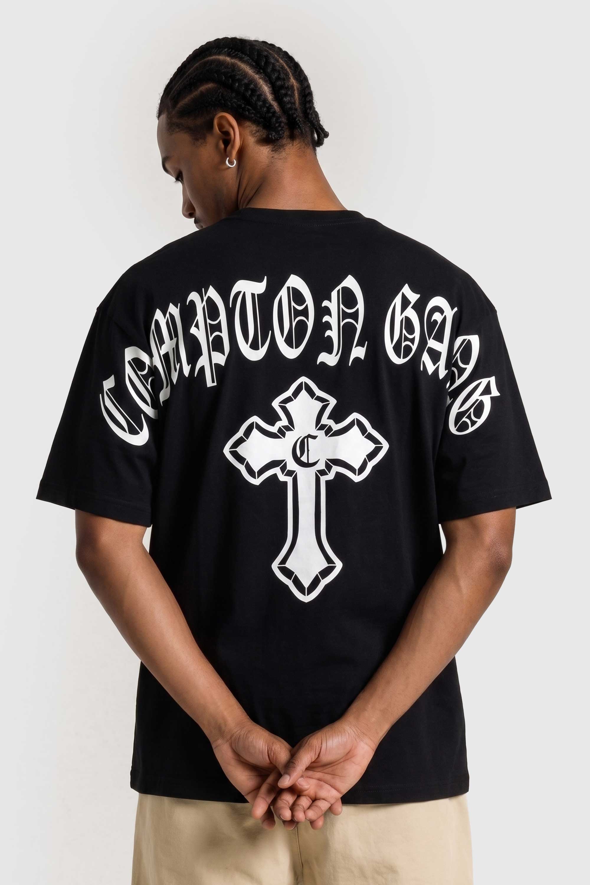 Camiseta Compton Oversized Gang Cross Preto