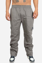 Calça Cargo Compton Sarja Reta Cinza