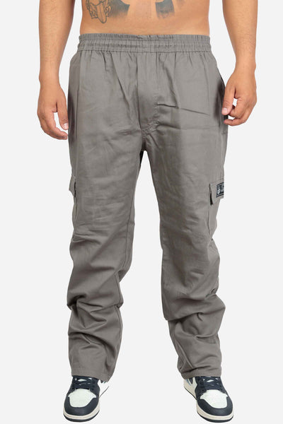 Calça Cargo Compton Sarja Reta Cinza