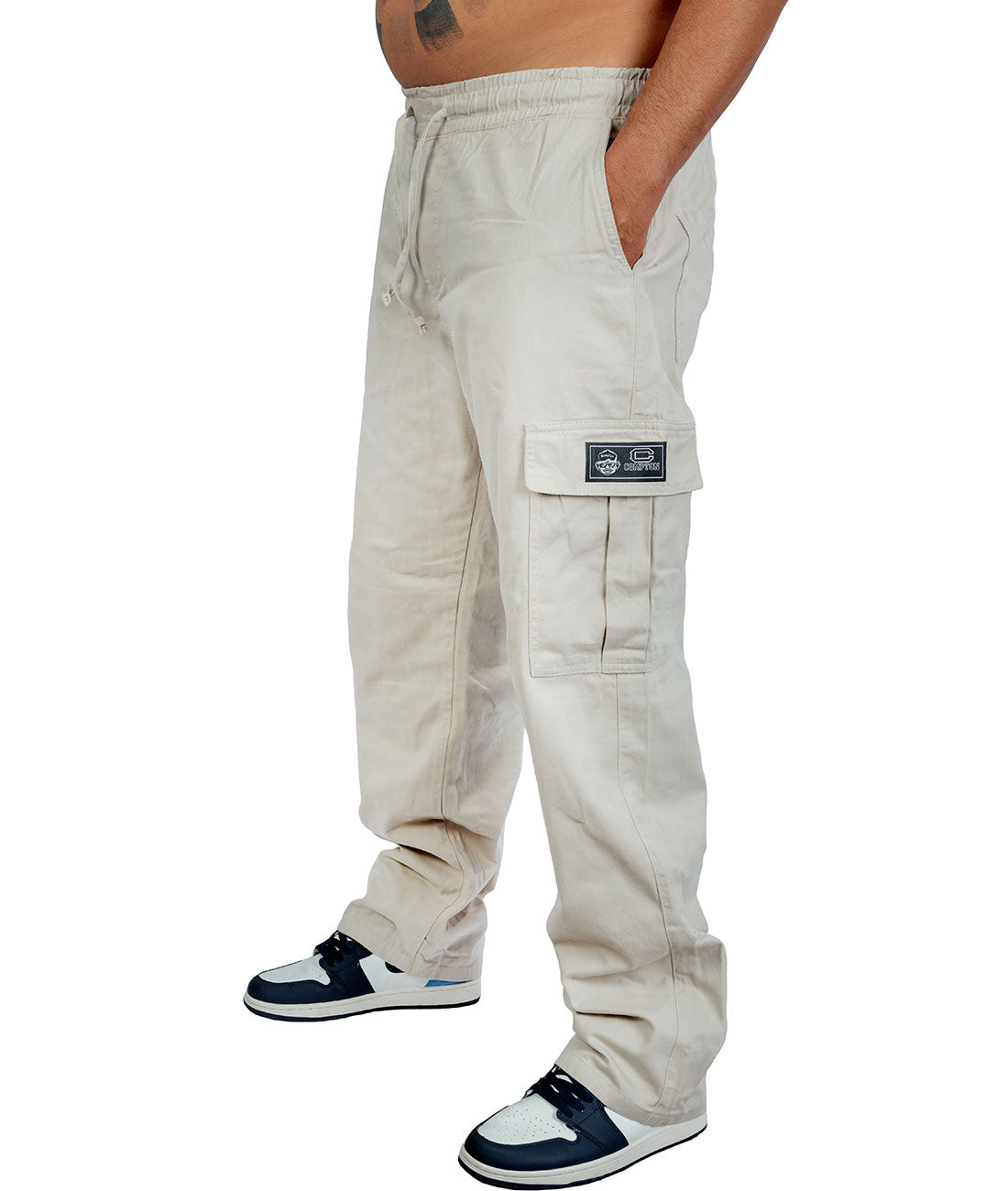 Calça Cargo Compton Sarja Balão Bege