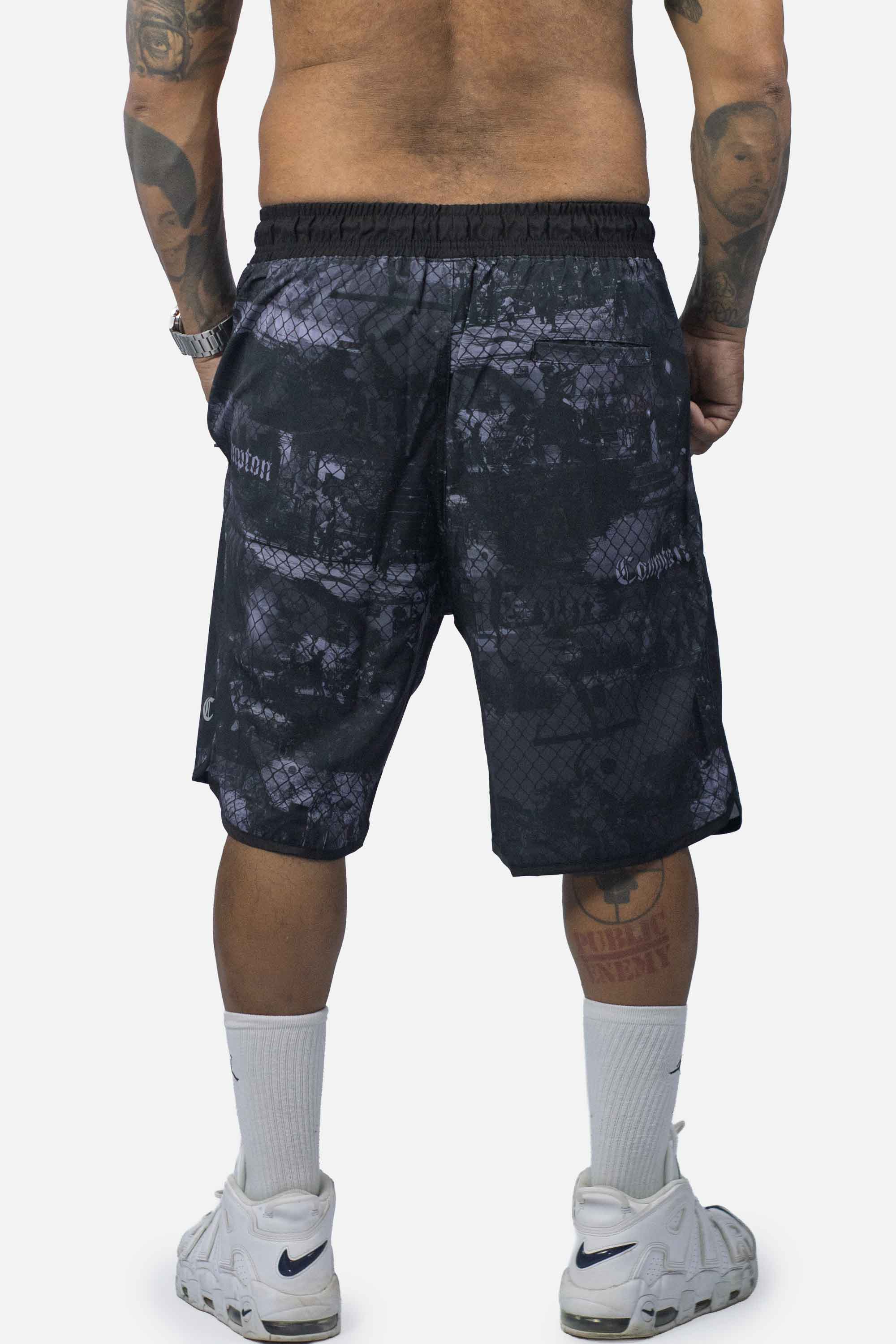 Bermuda Compton Full Print Tactel Preta