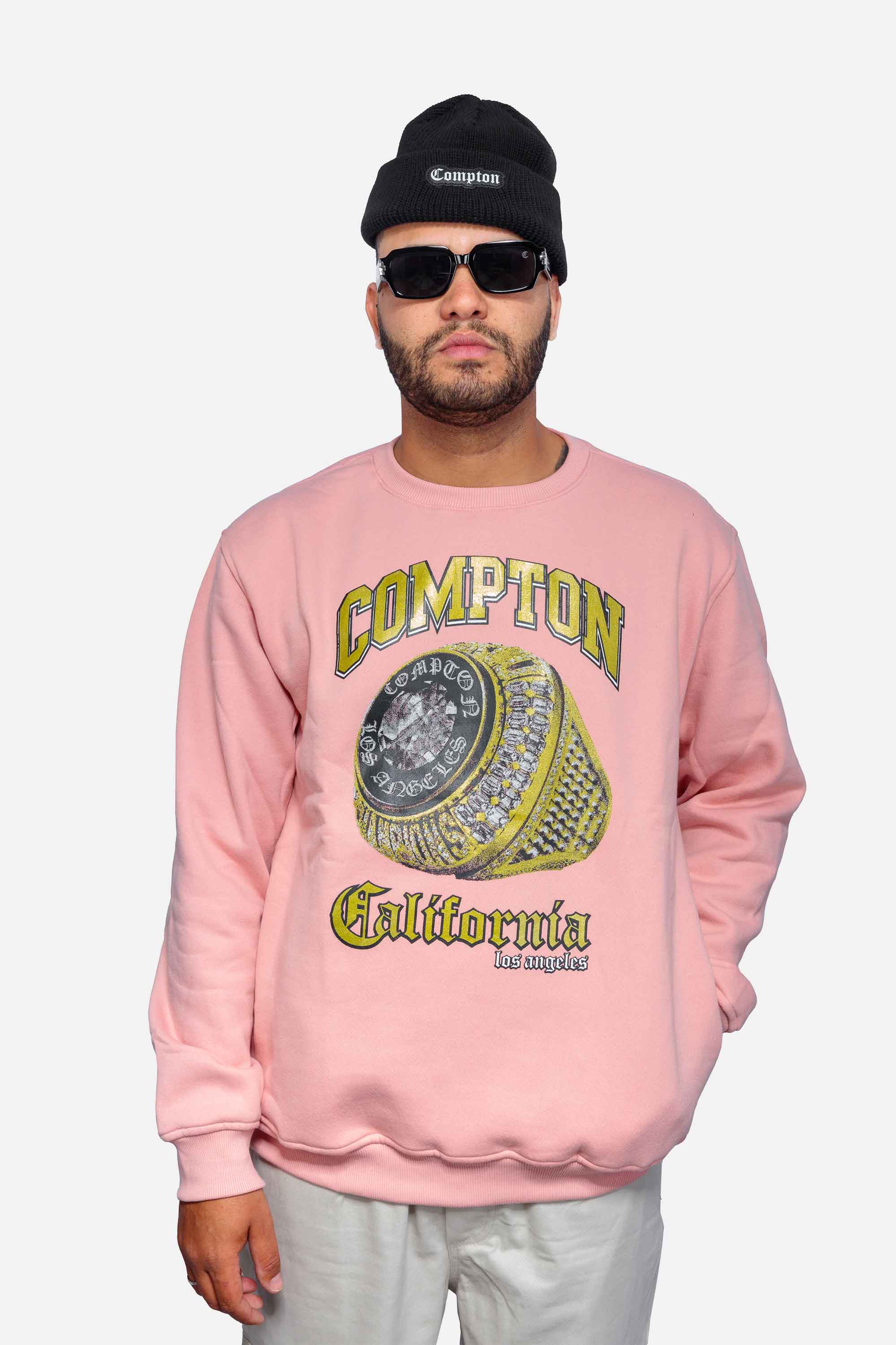 Moletom Compton Careca Champion Ring Rosa