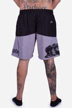 Bermuda Compton Tactel Gangsta Woodcut Preto/Cinza