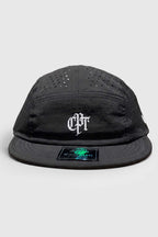 Boné Five Panel Corredor Compton Running Air Aba Curta Flexível - Preto
