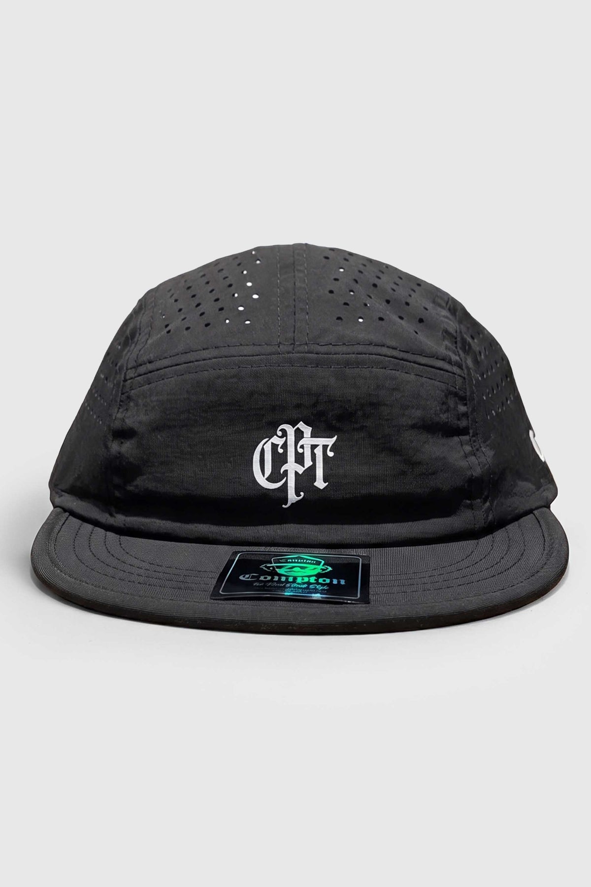 Boné Five Panel Corredor Compton Running Air Aba Curta Flexível - Preto