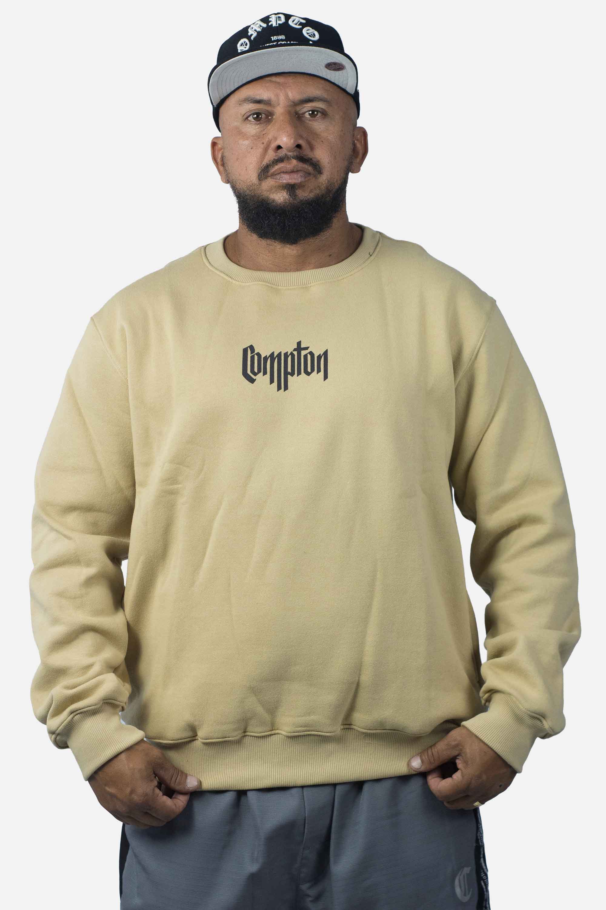 Moletom Compton Careca Gorro Caqui