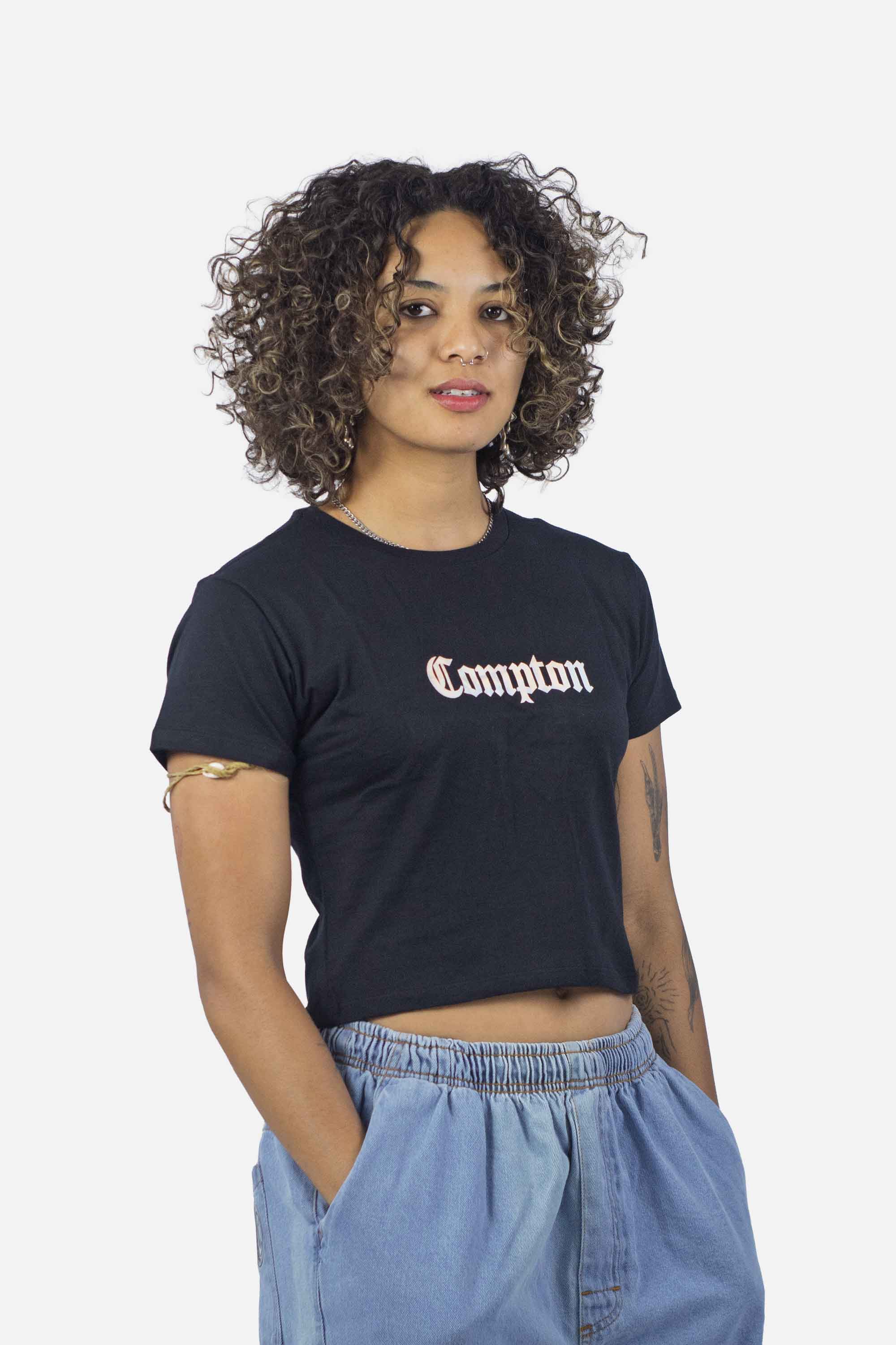 Cropped Compton Logo Holográfico Preto