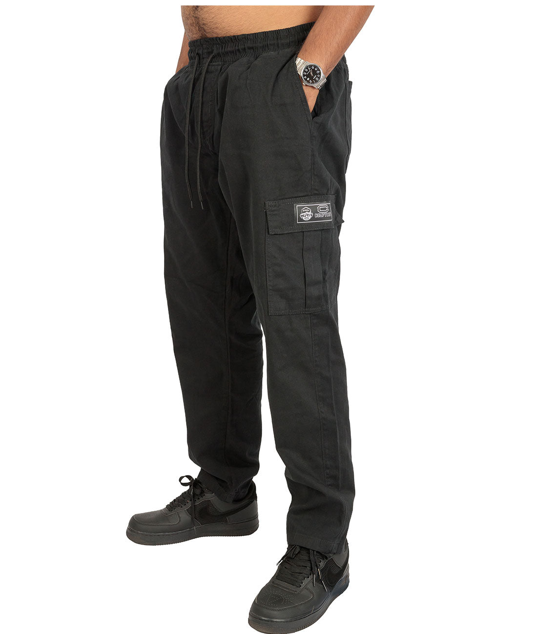 Calça Cargo Compton Sarja Preta