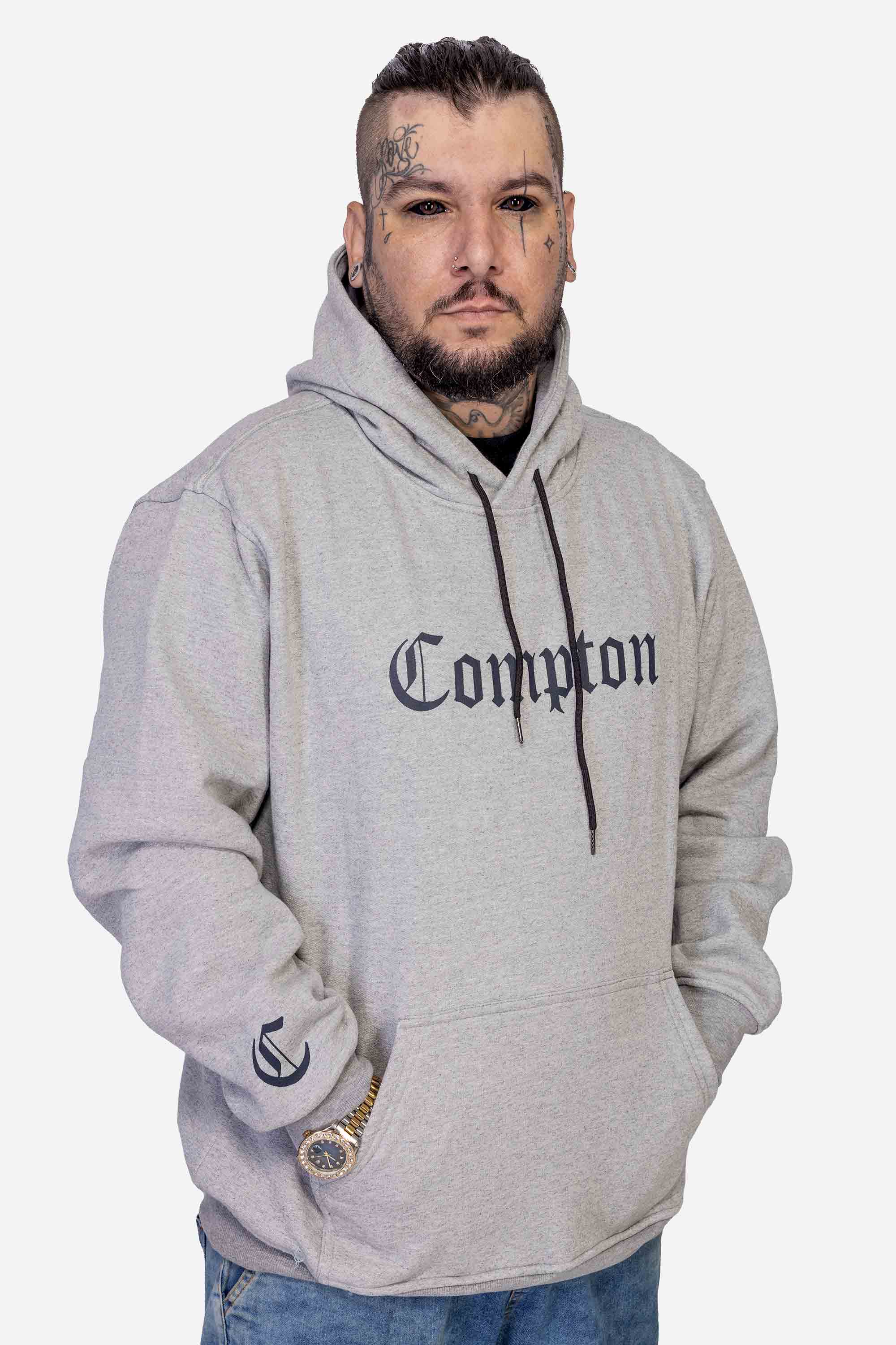 Moletom Compton Canguru Classic Plus Cinza