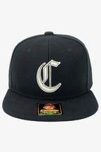 Boné Compton Aba Reta Snapback Logo Corte Laser Preto