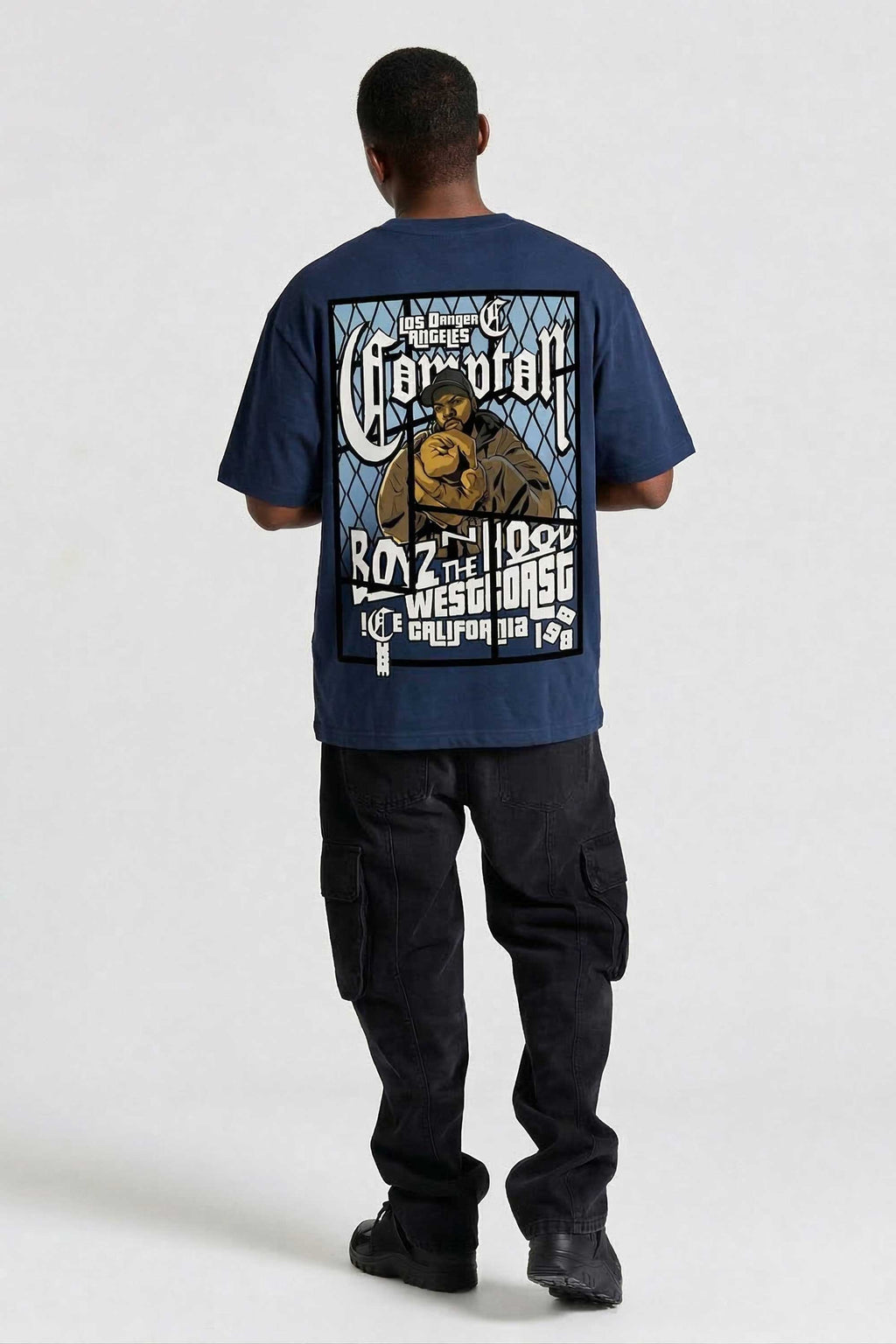 Camiseta Compton Oversized Boyz'N The Hood Azul Marinho