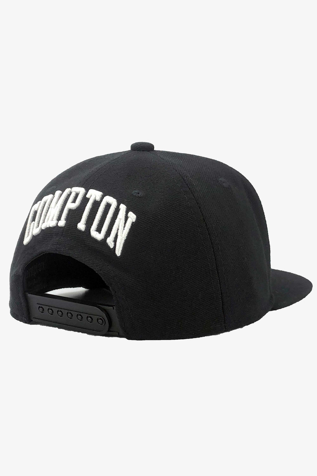 Boné Compton Aba Reta Snapback Logo Corte Laser Preto