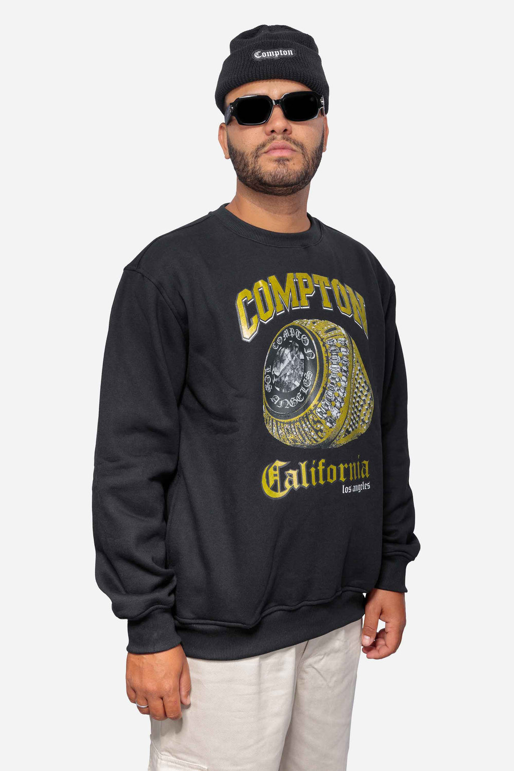 Moletom Compton Careca Champion Ring Preto