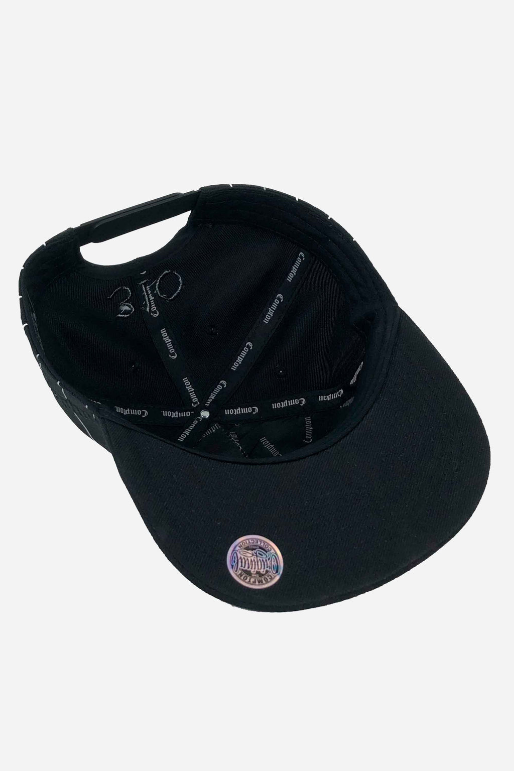 Boné Compton Aba Reta Urban Pinstripe Preto Bordado