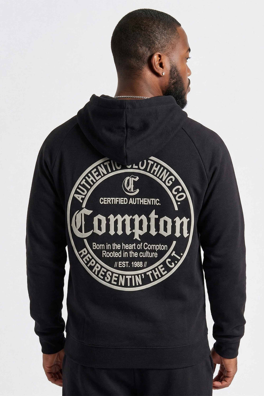 Moletom Compton Canguru Representin - Preto