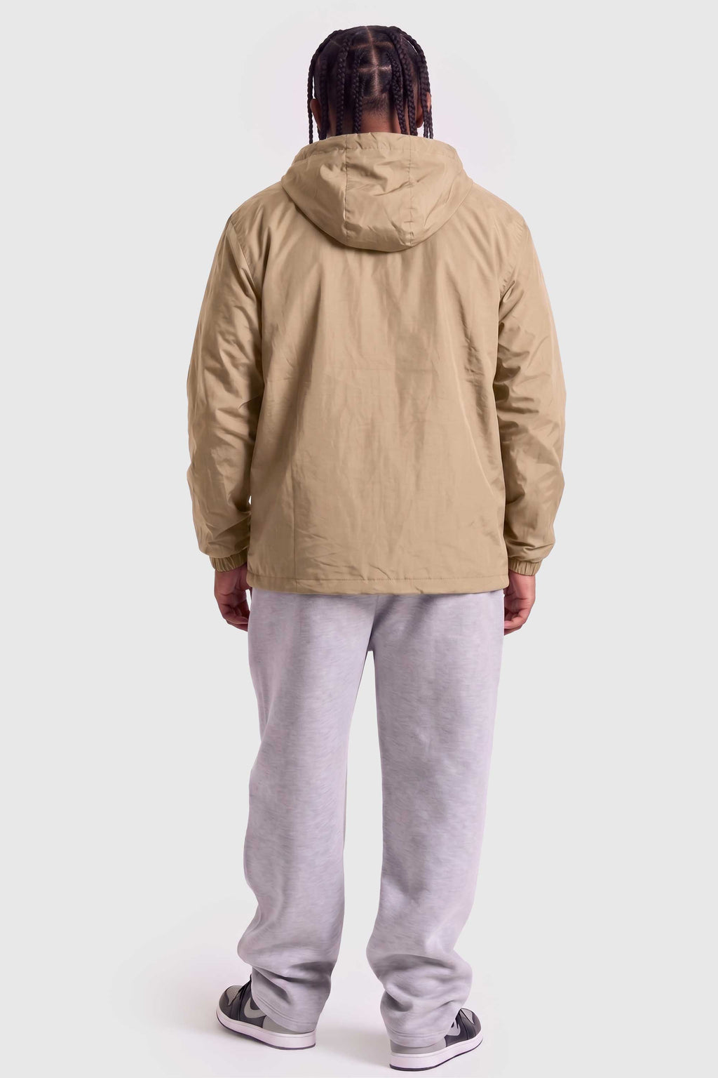 Jaqueta Compton Corta Vento Anorak Vira Bolsa Bege