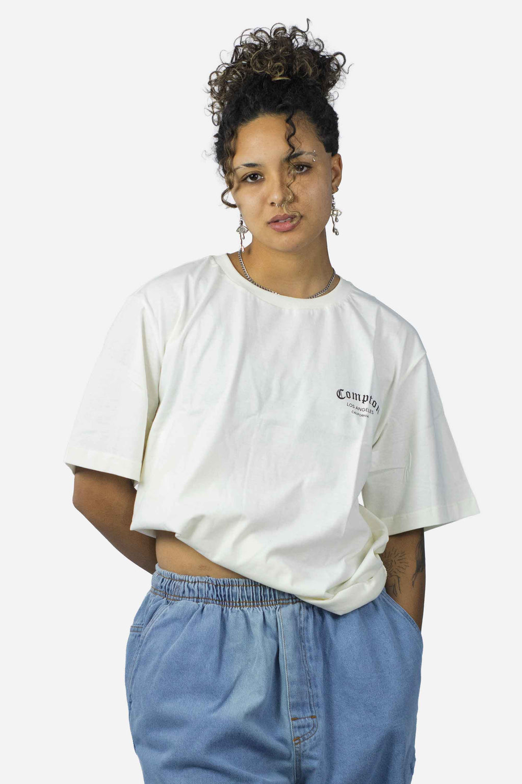 Camiseta Compton Oversized Los Angeles Flag Off White
