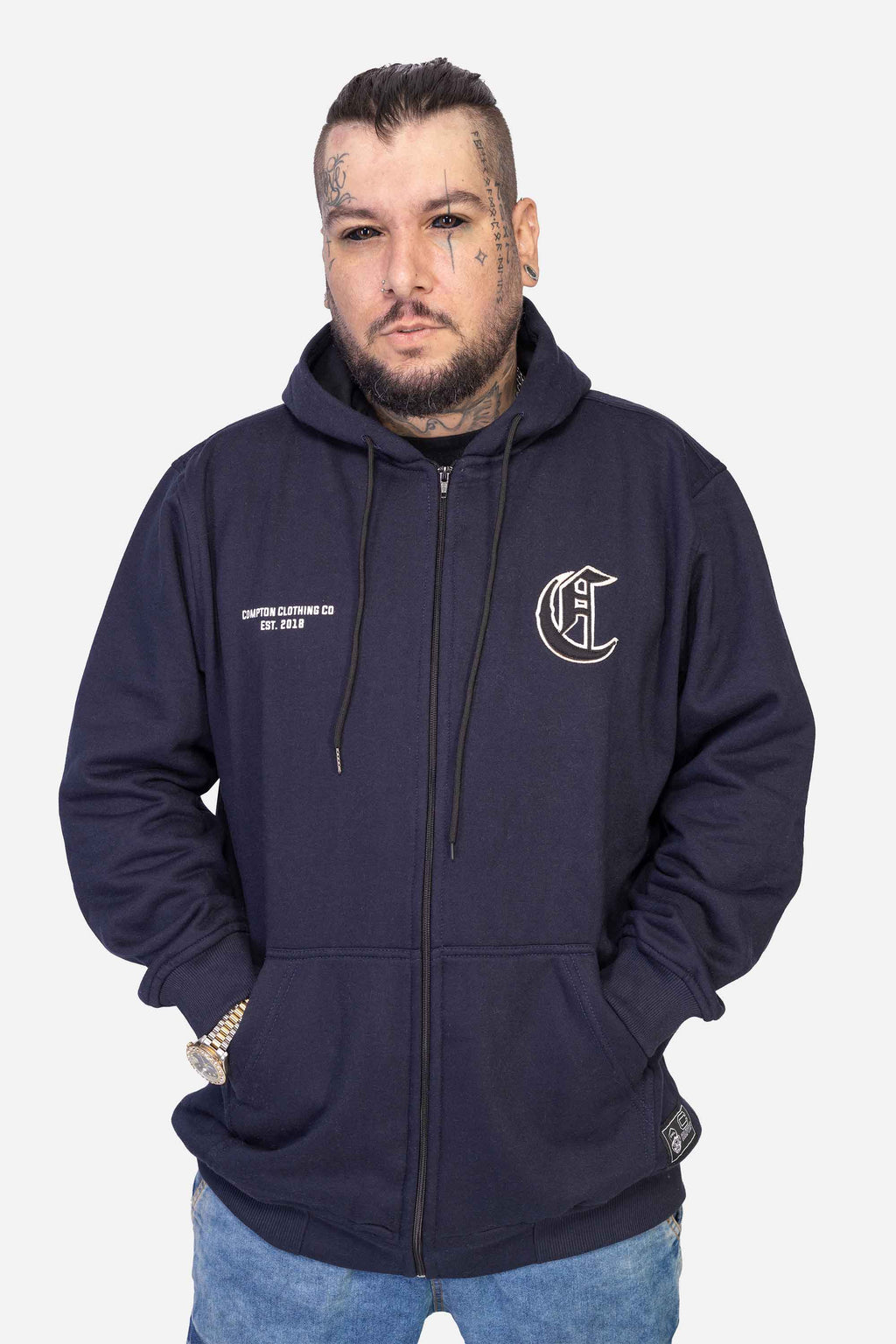 Moletom Compton Canguru Street Rules Azul Marinho - COMPTON