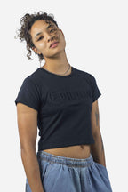 Cropped Compton Relevo 3D Preto