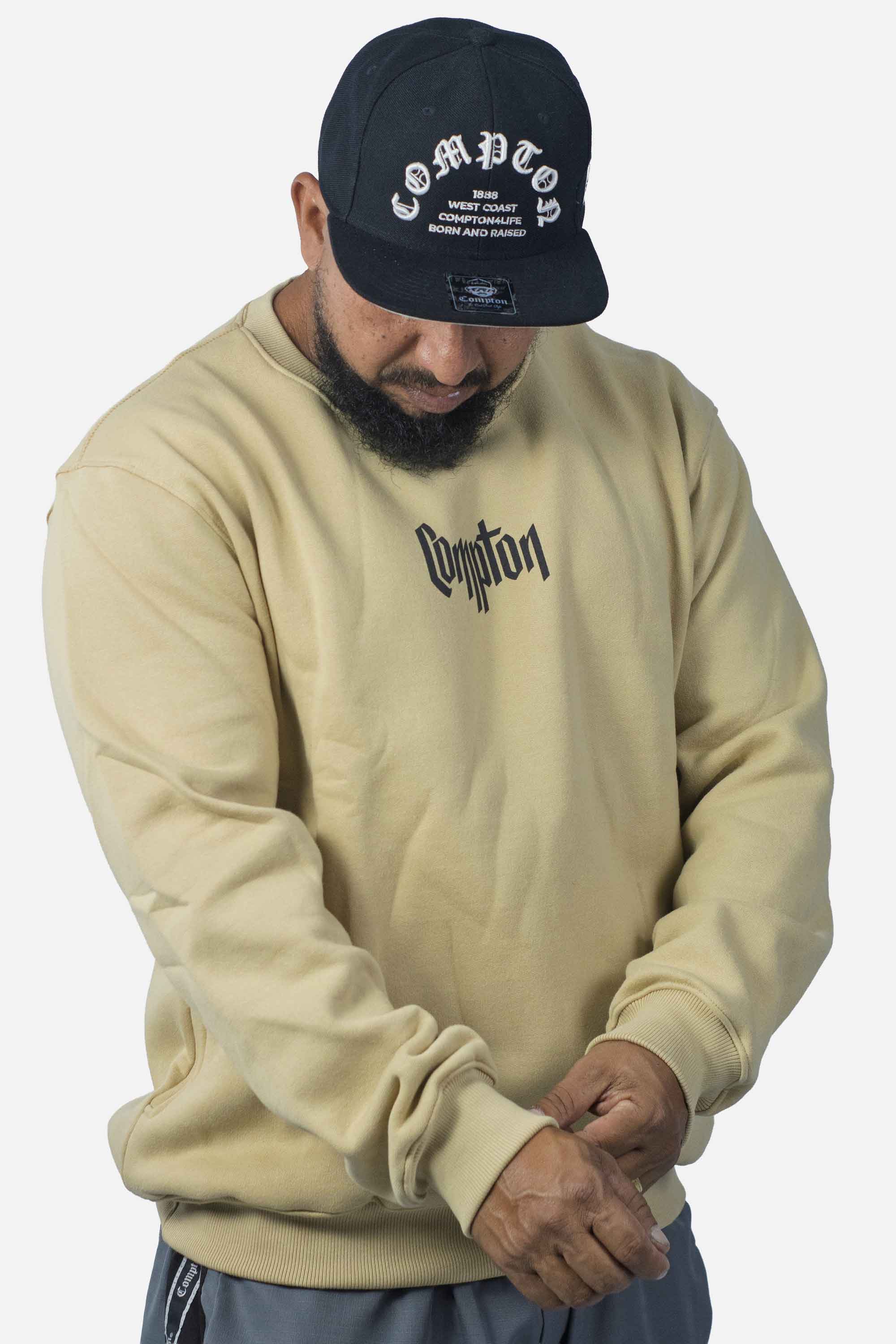 Moletom Compton Careca Gorro Caqui