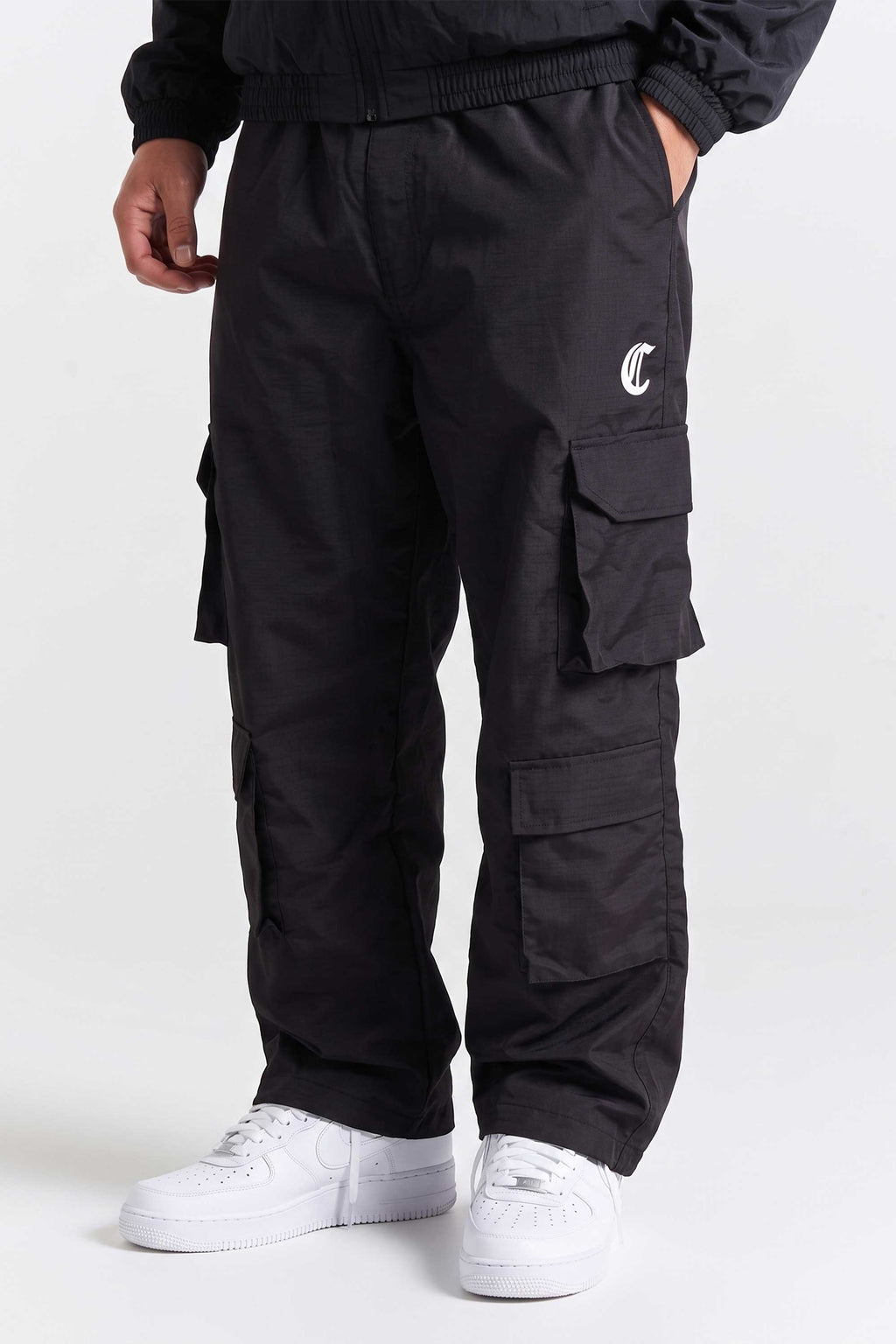 Calça Cargo Compton 8 Bolsos Elástico Ripstop Preta