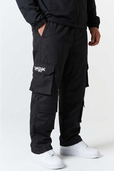 Calça Cargo Compton 8 Bolsos Elástico Ripstop Preta