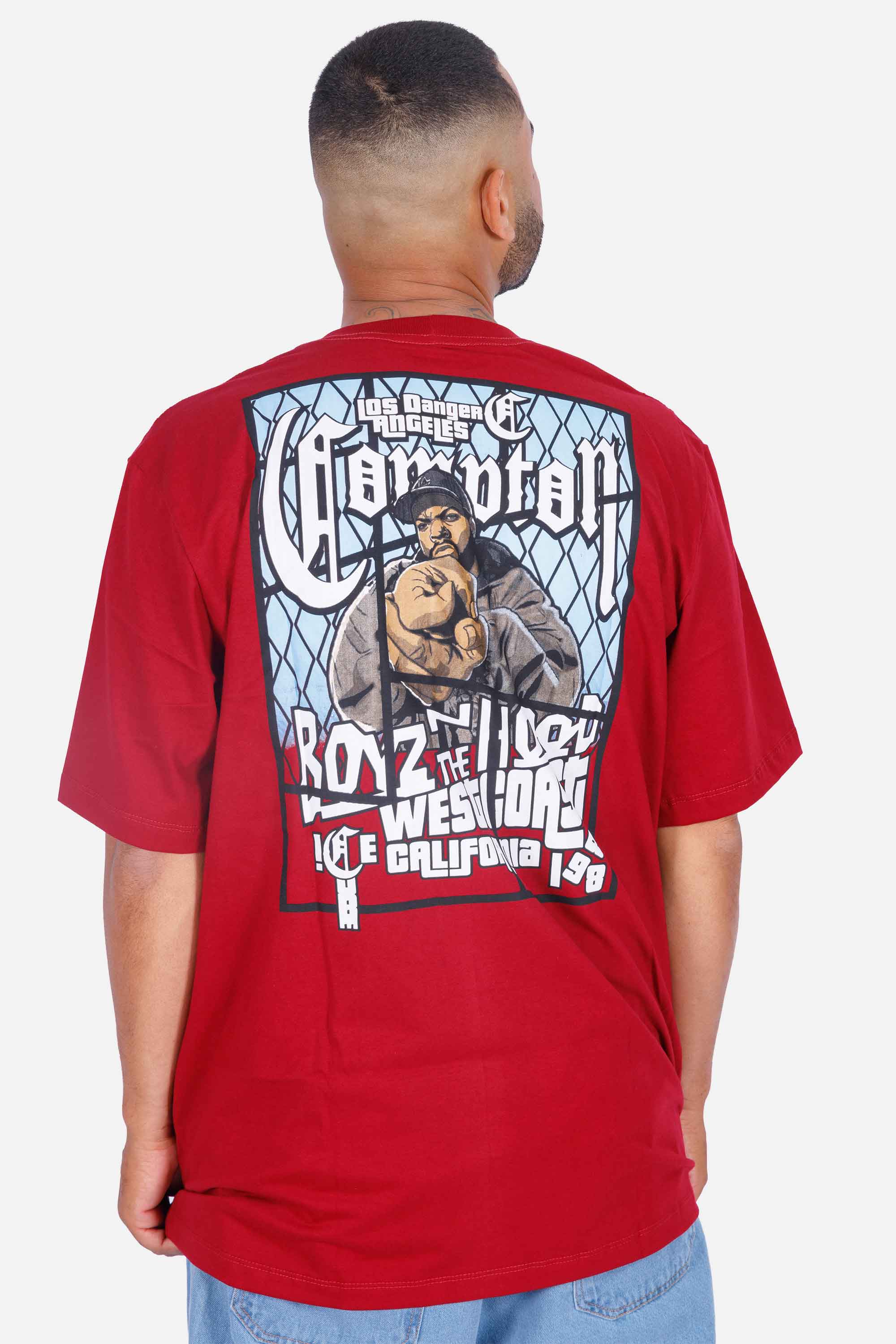 Camiseta Compton Oversized Boyz'N The Hood Vinho