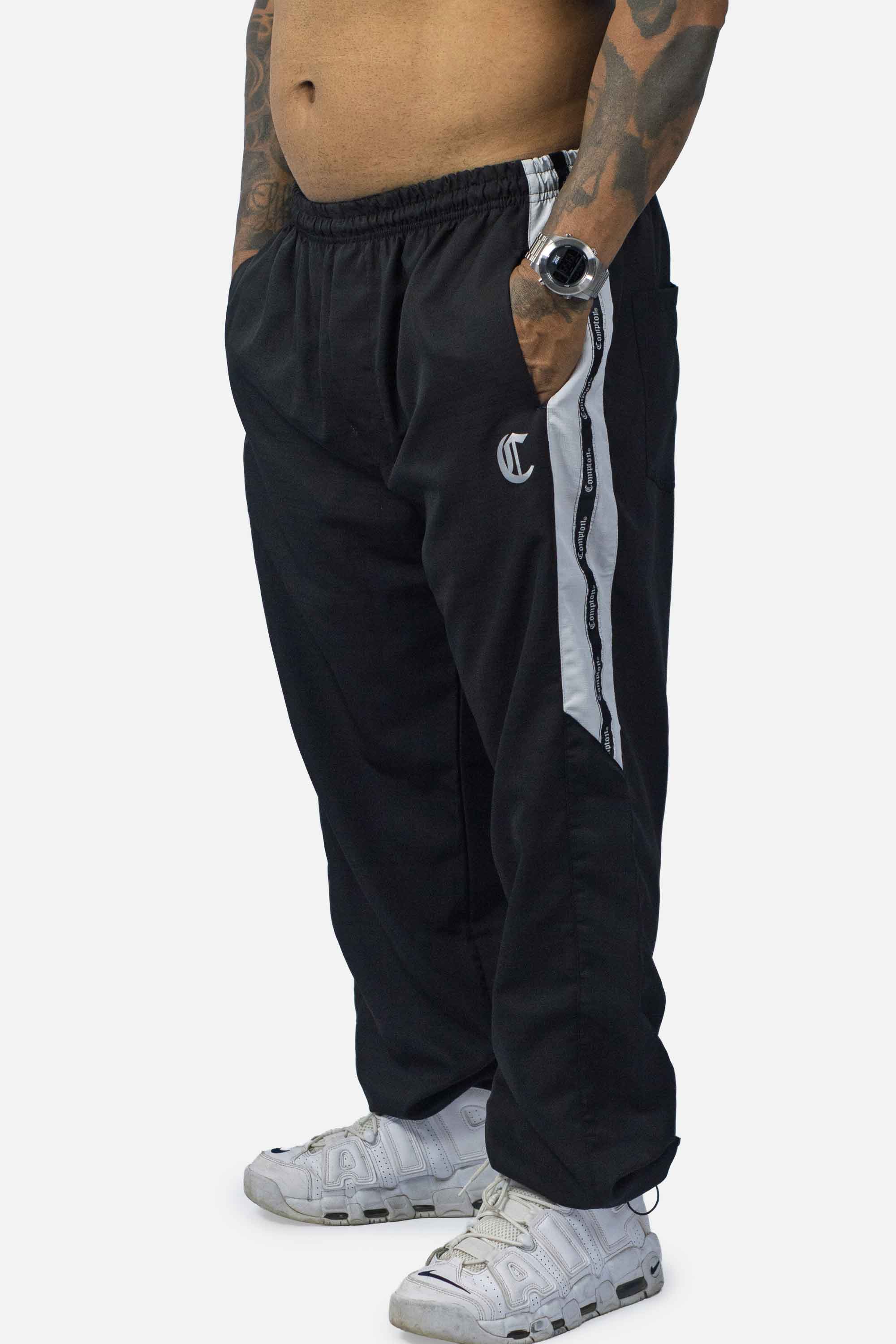 Calça Compton Tactel Faixa Galão Preta