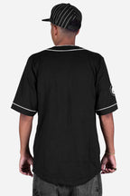Camisa De Botão Baseball Compton Logo Preta - COMPTON