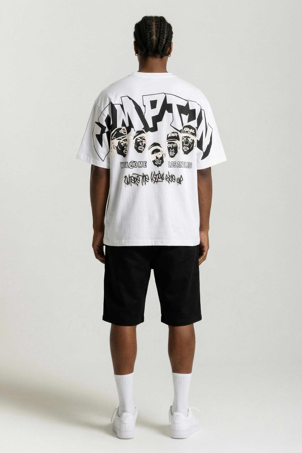 Camiseta Compton Oversized N.W.A. Faces - Branca