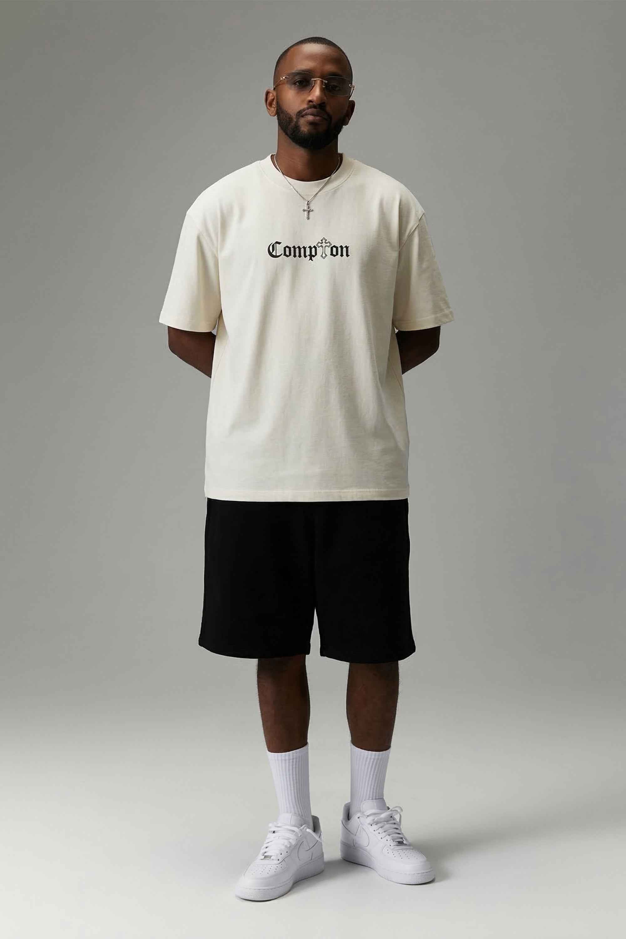 Camiseta Compton Oversized Tupac Off White
